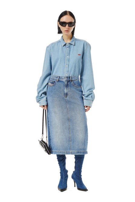 Diesel Der-ronny Bleistiftrock Mittelblau