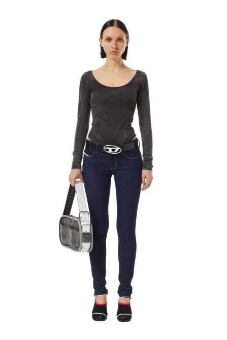 Diesel 2018 Slandy-low Z9c18 Super Skinny Jeans Dunkelblau