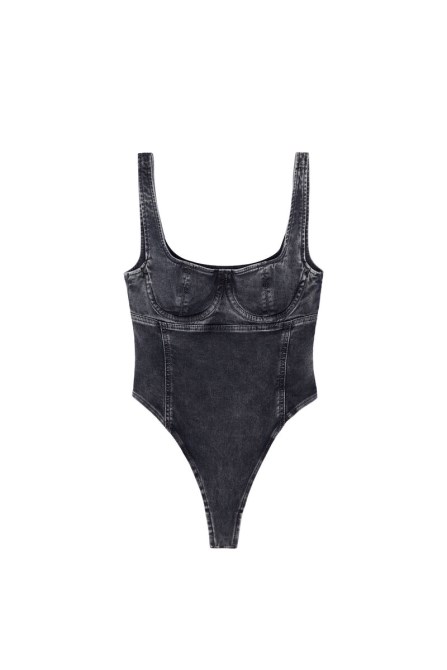 Schwarz/dunkelgrau Diesel D-gellert Track Denim Bodysuit