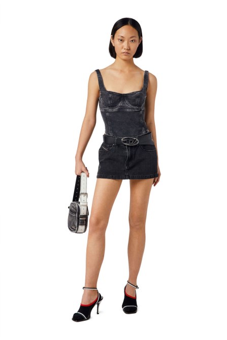 Diesel D-gellert Track Denim Bodysuit Schwarz/dunkelgrau