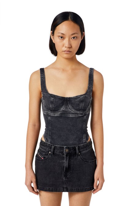 Diesel D-gellert Track Denim Bodysuit Schwarz/dunkelgrau