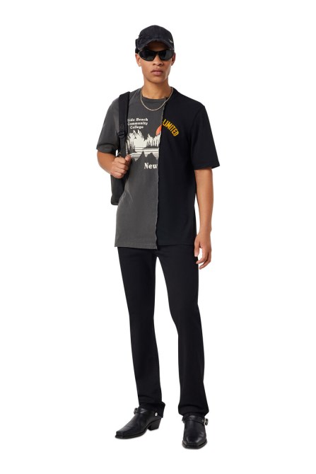 Vschwarz/dunkelgrau 2021 069yp Bootcut-Jeans