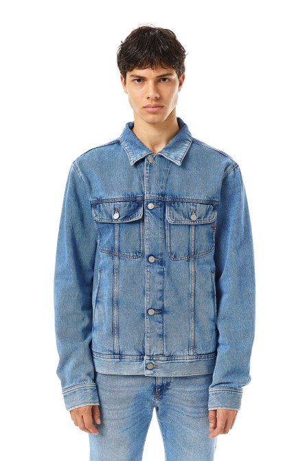 Diesel D-barcy Trucker Jacke Mittelblau