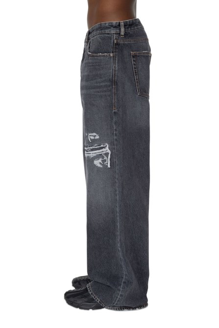 D-rise 007f6 Gerade Jeans Diesel Schwarz/dunkelgrau