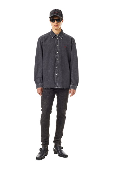Diesel D-simply Basic Shirt Schwarz/dunkelgrau