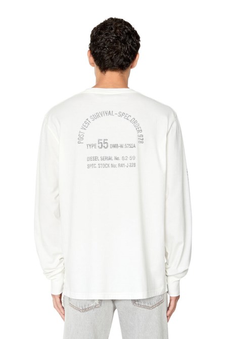 Weißer T-jubind-ls-slits-diesel