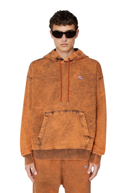 Orange Diesel D-um-rib Trainings-denim-hoodie