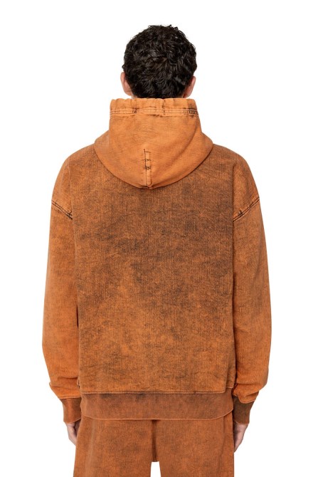 Orange Diesel D-um-rib Trainings-denim-hoodie