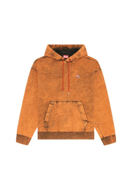 D-um-rib Track Denim Hoodie Dieselorange