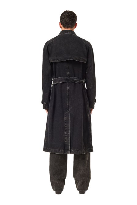D-delirious Zweireihiger Trenchcoat Diesel Schwarz/dunkelgrau