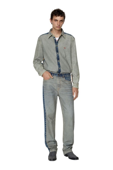 Diesel 1955 007f4 Gerade Jeans Mittelblau