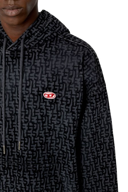 Diesel D-um-rib Track Denim Black Hoodie
