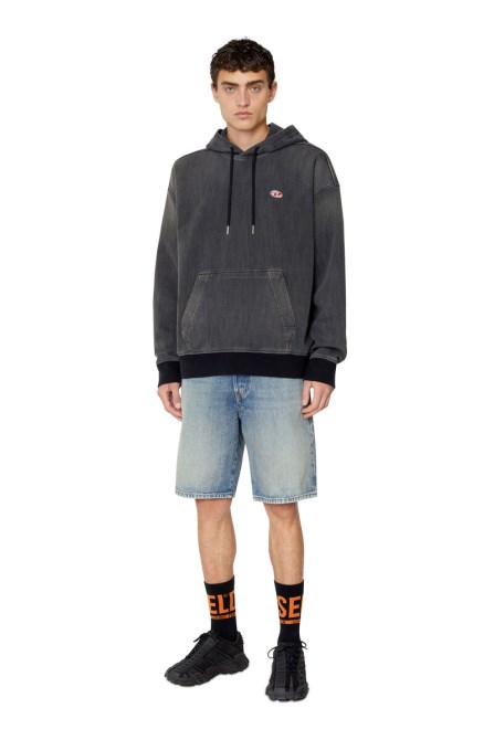 Diesel D-um-rib Track Denim Hoodie Schwarz