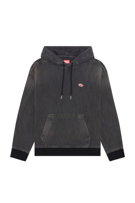 Diesel D-um-rib Track Denim Hoodie Schwarz