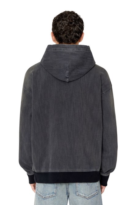 Diesel D-um-rib Track Denim Hoodie Schwarz