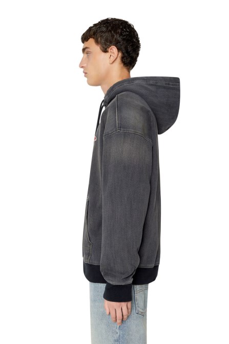 Diesel D-um-rib Track Denim Hoodie Schwarz