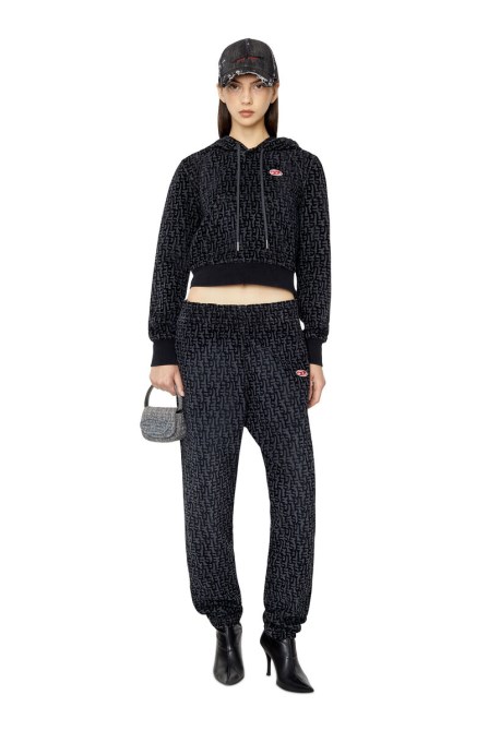 Diesel D-lab Track Denim 068aw Konisch Zulaufend In Schwarz/dunkelgrau