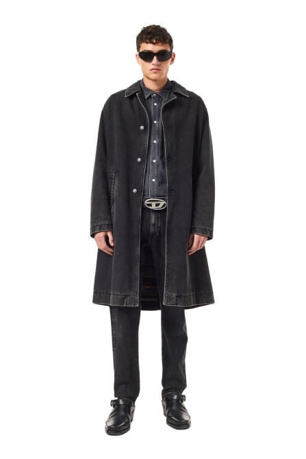 Diesel D-roku-long Car Coat Schwarz/dunkelgrau