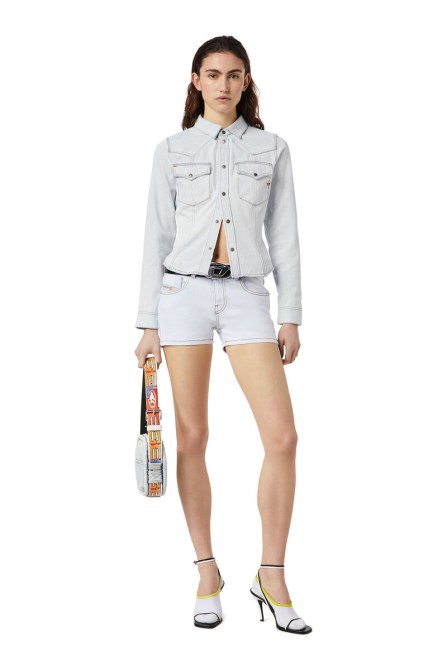 Der-in Westernhemd Diesel Hellblau