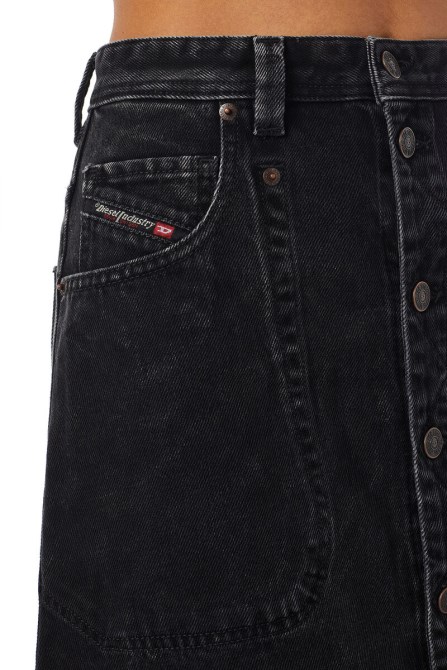 De-albus-l A-linie Langer Rock Diesel In Schwarz/dunkelgrau