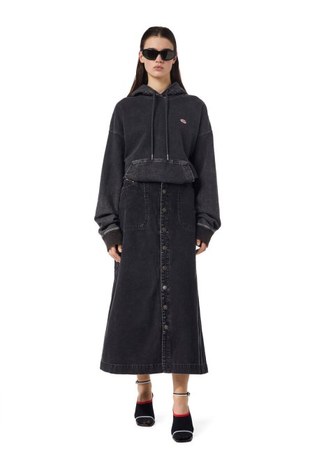 De-albus-l A-linie Langer Rock Diesel Schwarz/dunkelgrau