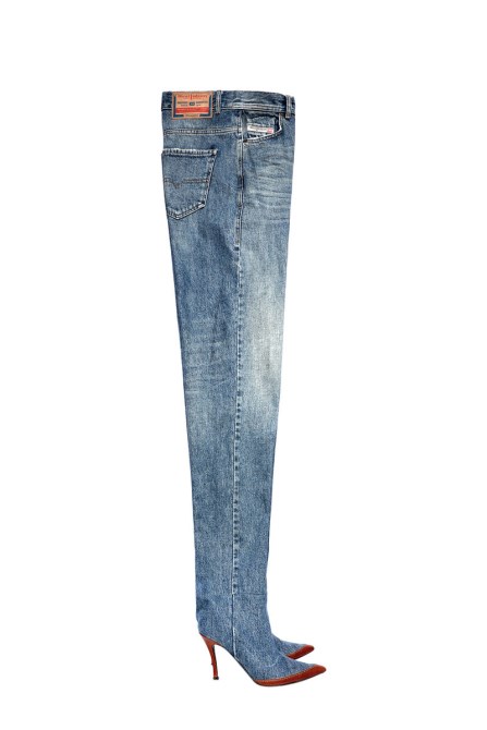 Diesel 1956 007a7 Gerade Jeans Mittelblau