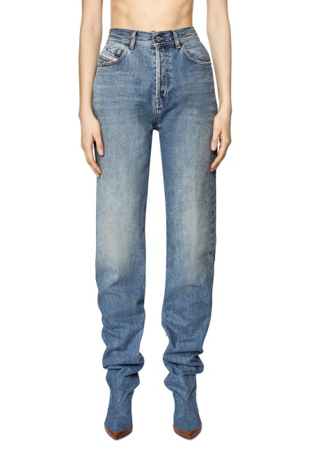Diesel 1956 007a7 Gerade Jeans Mittelblau