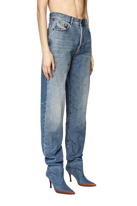 Diesel 1956 007a7 Gerade Jeans Mittelblau