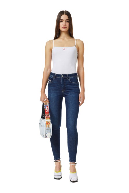 1984 Slandy-high 09c19 Super Skinny Jeans Diesel Dunkelblau