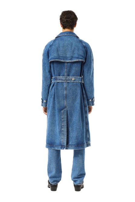 D-delirious Zweireihiger Trenchcoat Diesel In Mittelblau