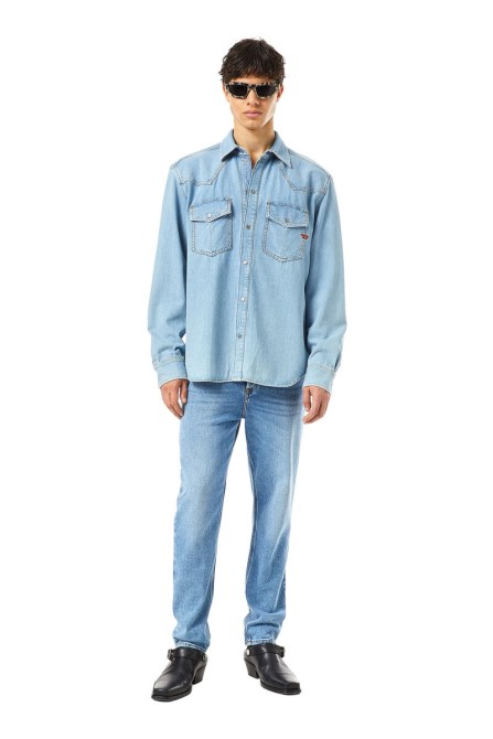 Diesel D-ocean Westernhemd Mittelblau
