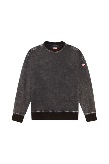 Schwarz/dunkelgraues Diesel D-krib Track Denim Sweatshirt