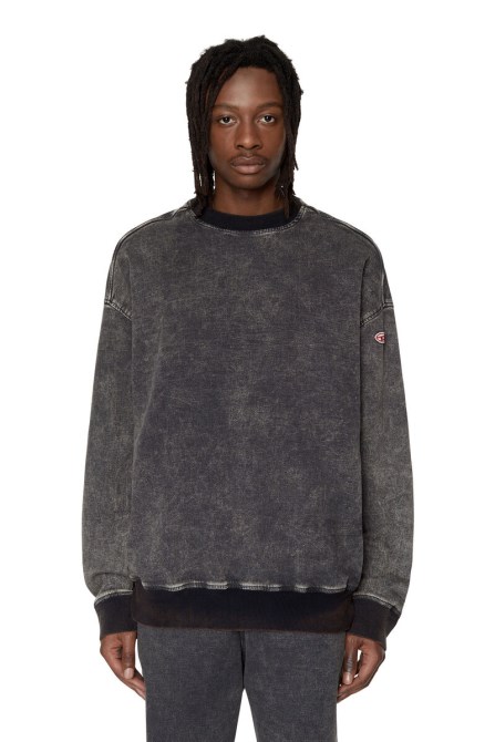 Schwarz/dunkelgraues Diesel D-krib Track Denim Sweatshirt