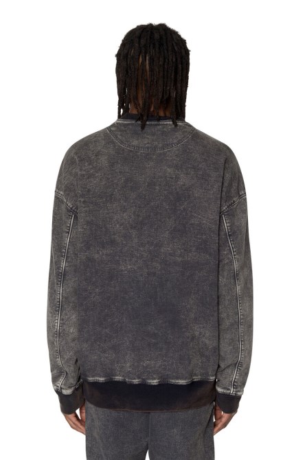 Schwarz/dunkelgraues Diesel D-krib Track Denim Sweatshirt