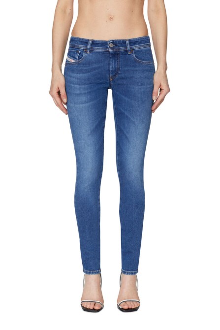2018 Slandy-low 09c21 Super Skinny Jeans Diesel Mittelblau