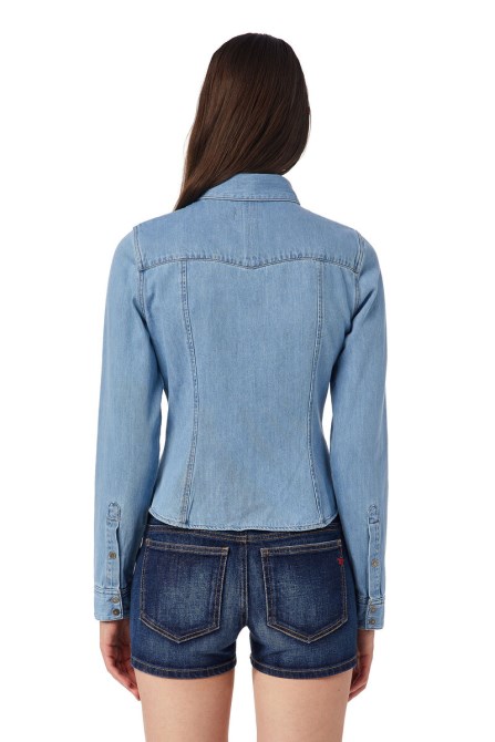 Mittelblaues Der-in Westernhemd Diesel