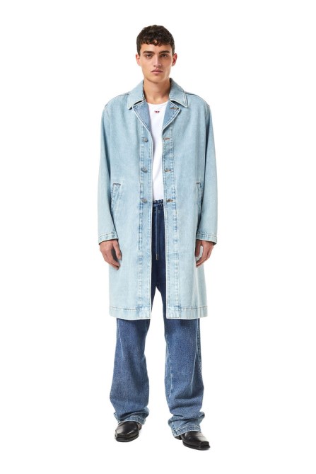 D-roku-long Car Coat Diesel Hellblau