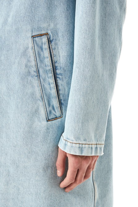 D-roku-long Car Coat Diesel Hellblau