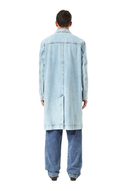Diesel D-roku-long Car Coat Hellblau