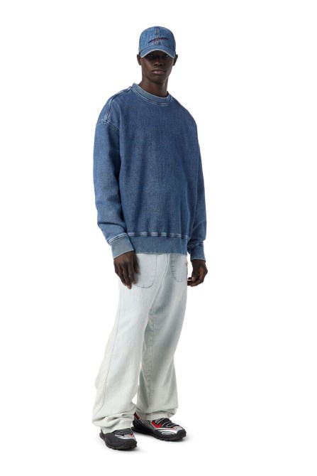 Diesel Mittelblaues Mode-d-krib-track-denim-sweatshirt