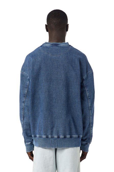 Diesel Mittelblaues Mode-d-krib-track-denim-sweatshirt