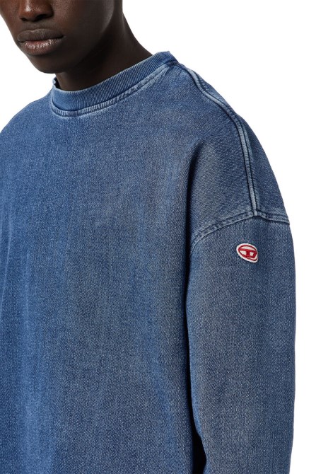 Diesel Mittelblaues Mode-d-krib-track-denim-sweatshirt