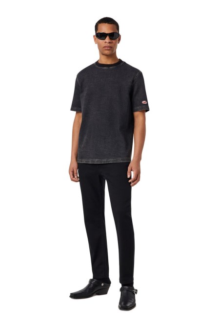 D-biggor Track Denim T-shirt Diesel Schwarz/dunkelgrau