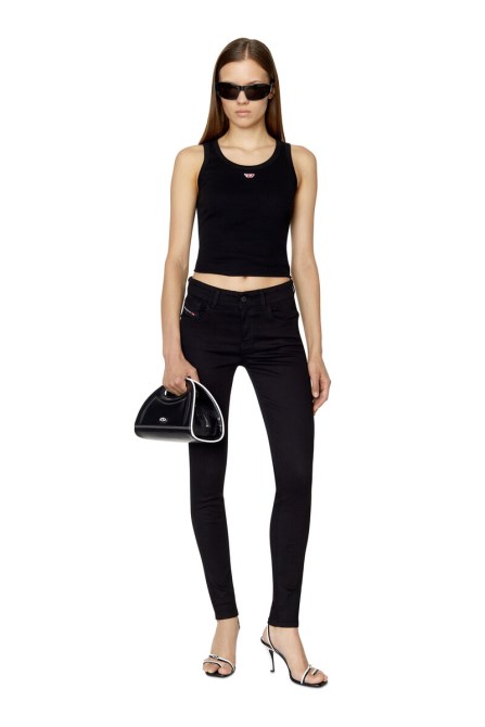 Diesel 2017 Slandy 069ef Super Skinny Jeans Schwarz/dunkelgrau