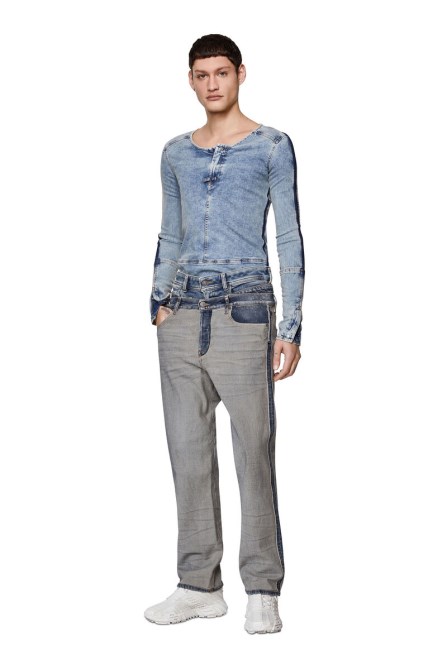 2020 D-viker 09c82 Gerade Jeans Diesel Mittelblau