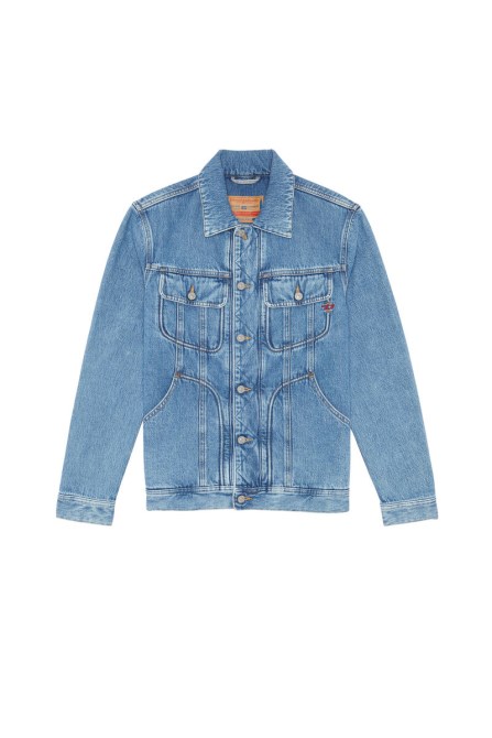 Diesel D-riley Truckerjacke In Mittelblau