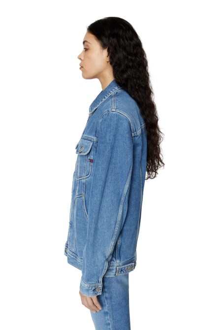 Diesel D-riley Truckerjacke In Mittelblau