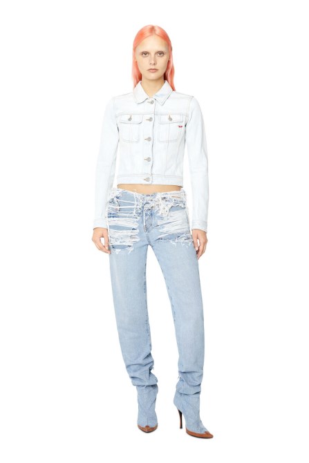 De-slimmy Truckerjacke Diesel Hellblau