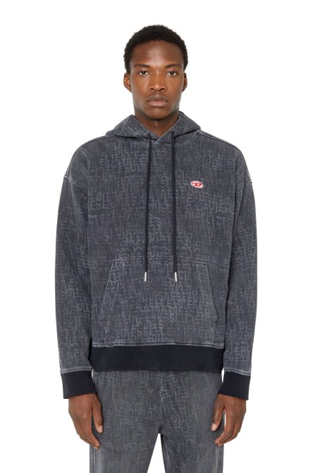 Diesel Black Fashion D-um-rib-track-denim-hoodie
