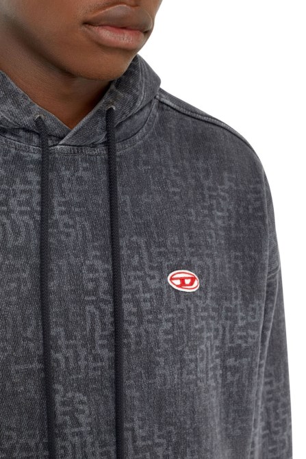 Diesel Black Fashion D-um-rib-track-denim-hoodie